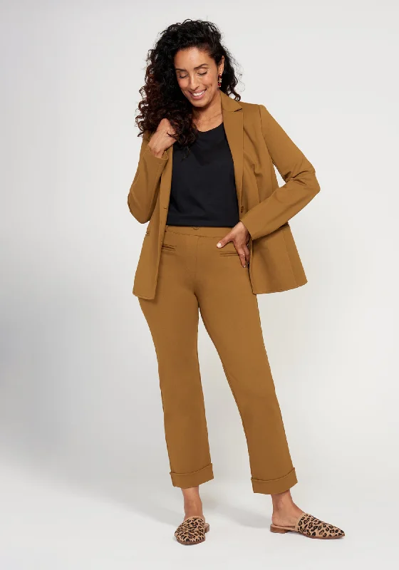 Modern Casual Clothing Easy Crop Trouser | Straight (Nutmeg)