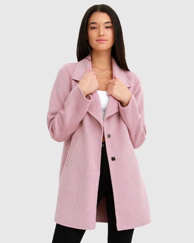 Affordable Women's Fashion Ex-Boyfriend Wool Blend Oversized Jacket - Lilac