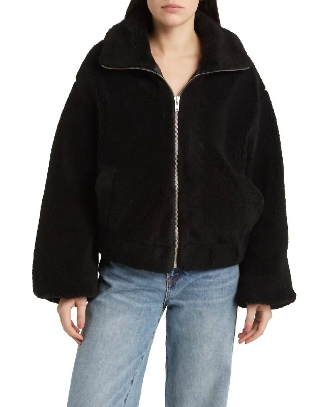 Women's Comfortable Garments Get Cozy Teddy Jacket In Black