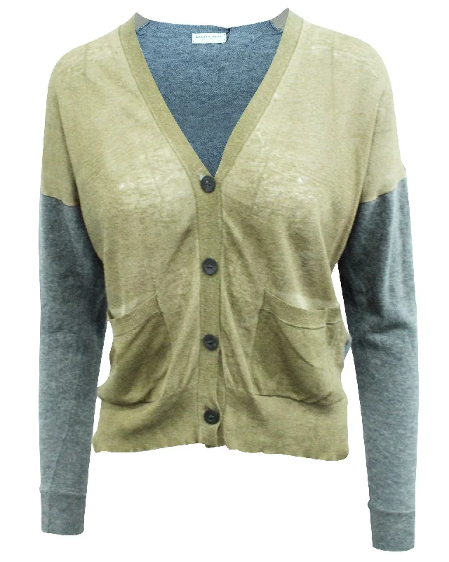 Best Online Boutiques Grey and Brown Cardigan