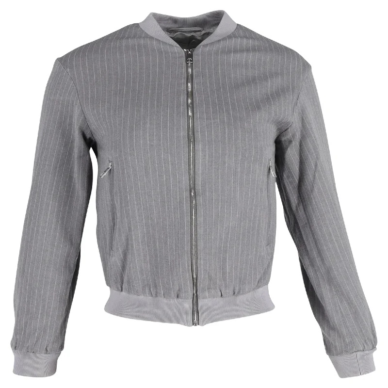 Evening Looks Hugo Boss Full Zip Bomber Jacket in Grey Wool