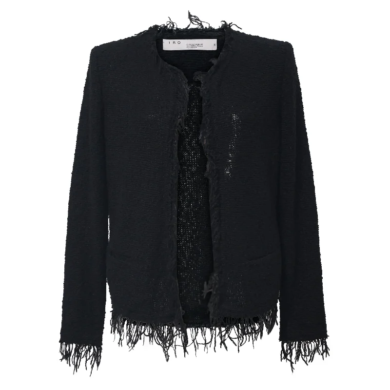 Fashion Women's Clothing IRO Shivani Frayed Jacket in Black Wool