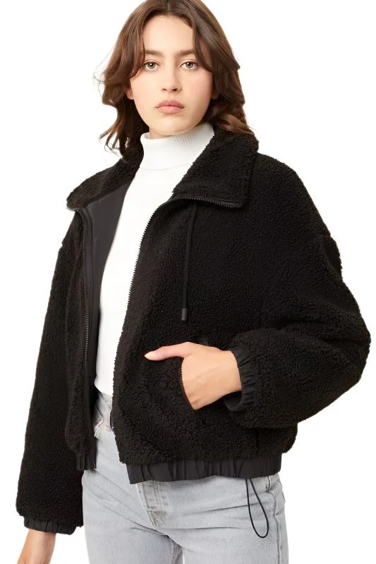 Affordable Luxury Women's Garments Love Tree Teddy Fleece Zip-Up Sweater 8077JY