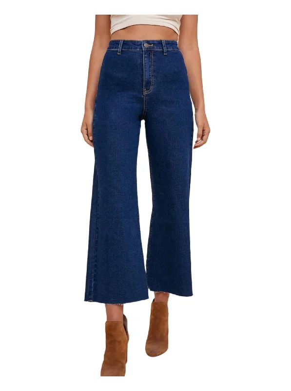 Women's Holiday Apparel Mia High Rise Cropped Jeans In Dark Blue