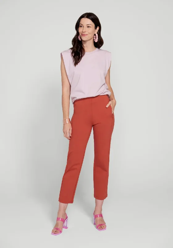 Casual Chic Clothing Monroe Crop Trouser | Straight (Burnished Coral)