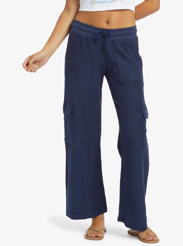 Urban Femme Streetwear Off The Hook Cargo Sweat Pants - Naval Academy