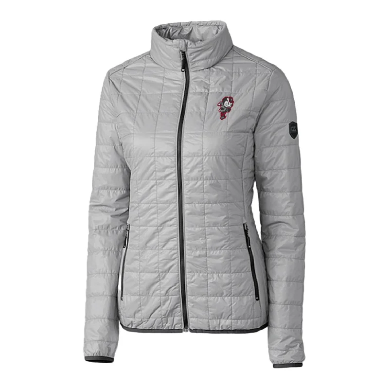 Women's Clothing Brands Ladies Ohio State Buckeyes Cutter & Buck Rainier PrimaLoft Eco Insulated Gray Full Zip Jacket