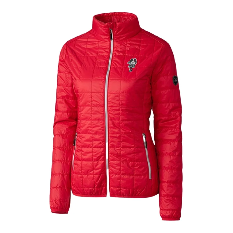 Women's Clothing Online Ladies Ohio State Buckeyes Cutter & Buck Rainier PrimaLoft Eco Insulated Scarlet Full Zip Jacket