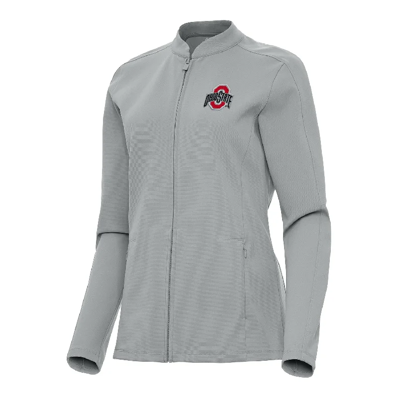 Sophisticated Style Ladies Ohio State Buckeyes Regard Full Zip Gray Jacket