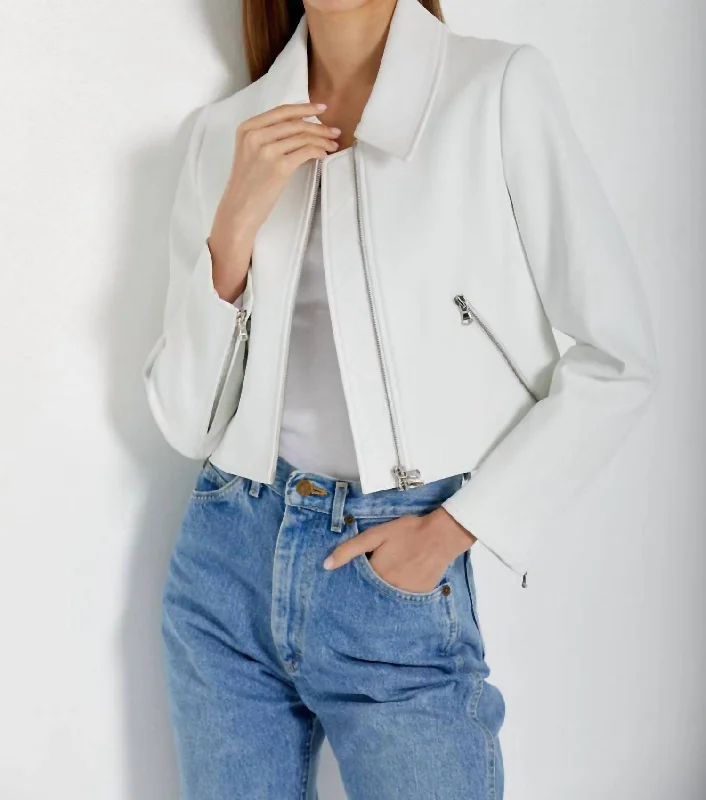 Elegant Women's Clothing Online Relaxed Flight Jacket In White