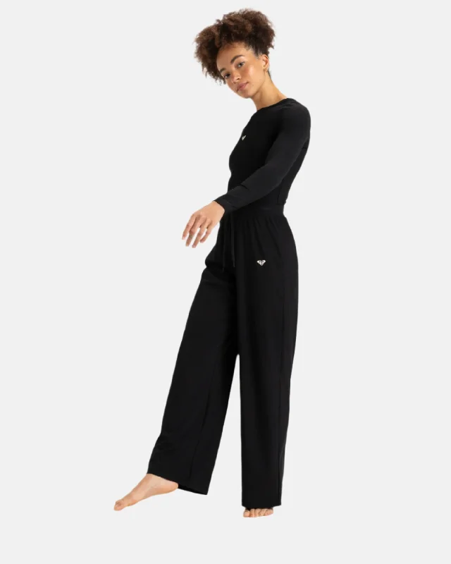 End of Season Sale Rise & Vibe Rib Wide Leg Pants - Anthracite