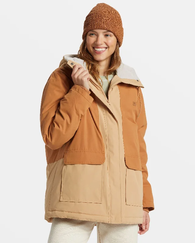 Women's Outerwear Attire Road To Laguna Hooded Parka Jacket - Wet Sand
