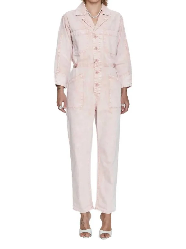 Affordable Women's Attire Tanner Longsleeve Field Jumpsuit In Pink