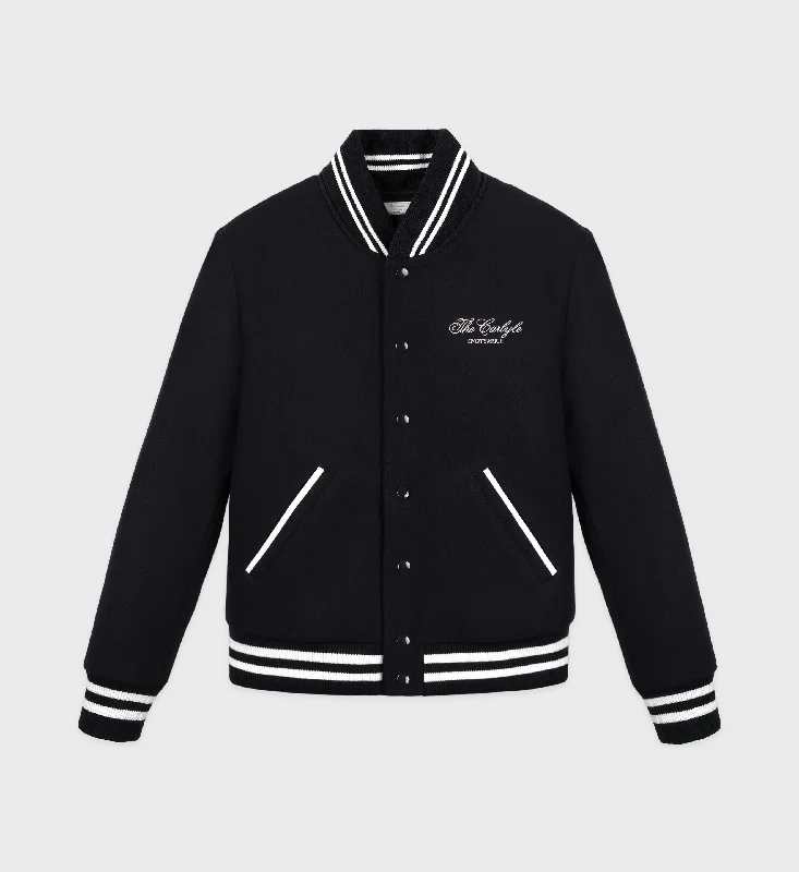 Women's Seasonal Apparel The Carlyle Crest Wool Varsity Jacket - Black/White