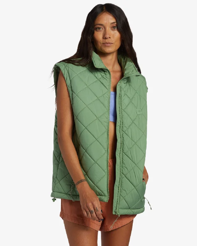 Women's Functional Outfit For Outdoor Activities Transport Puffer Jacket - Cloud Forest