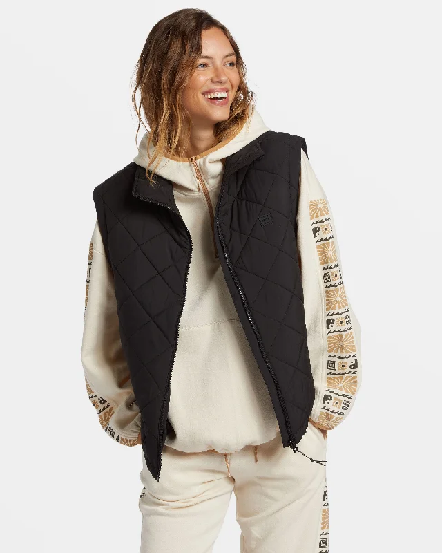 Women's Evening Attire Transport Puffer Vest - Black