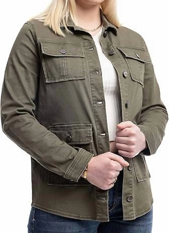 Best Online Boutiques Utliity Jacket In Army Green