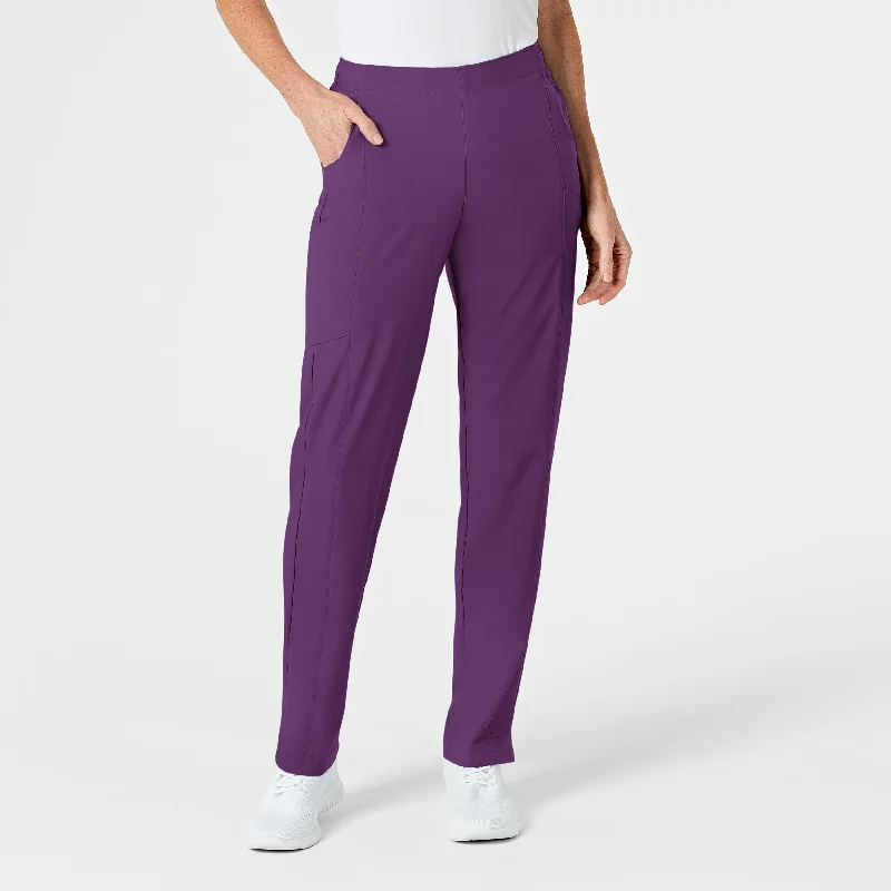 Women's Professional Apparel W123 Women's Flat Front Cargo Scrub Pant - Eggplant