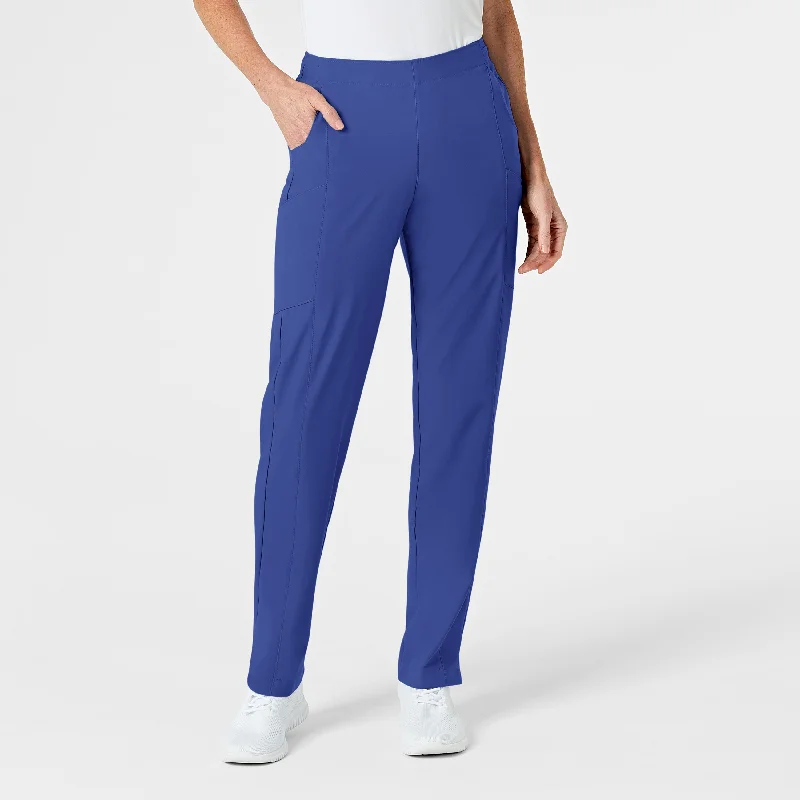 Wardrobe Upgrade W123 Women's Flat Front Cargo Scrub Pant - Galaxy Blue