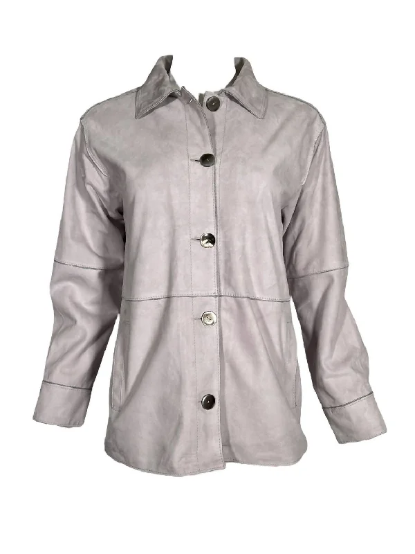 Trendy Women's Apparel for All Seasons Women Suede Shirt Jacket In Wisteria