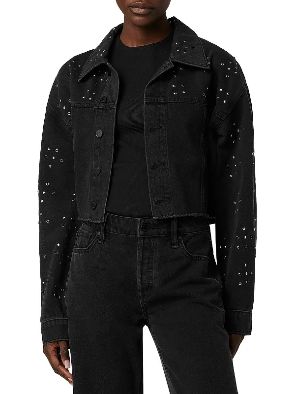Unique Women's Fashion Pieces Womens Crop Denim Denim Jacket