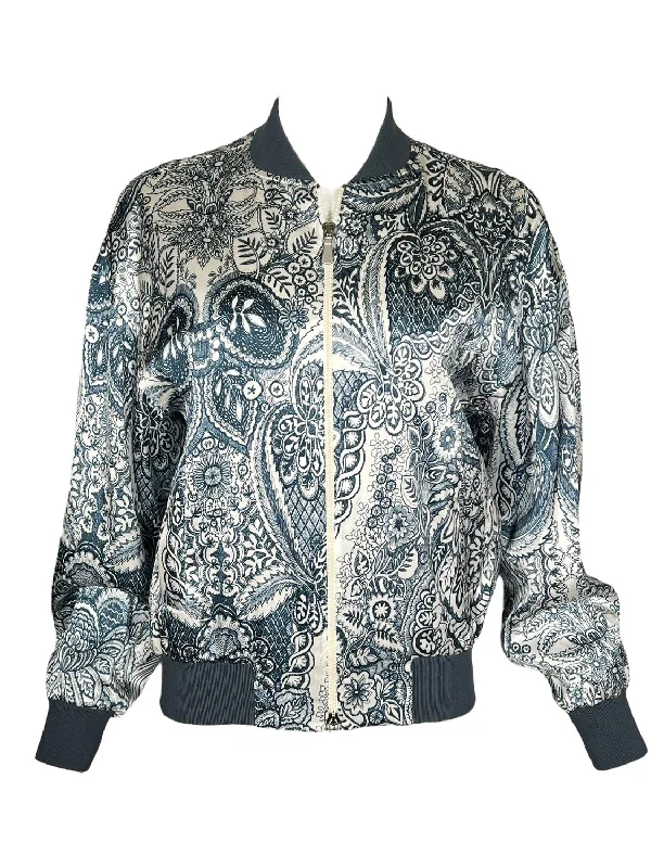 New Arrival Discount Women's Jacquard Bomber Jacket In Blue