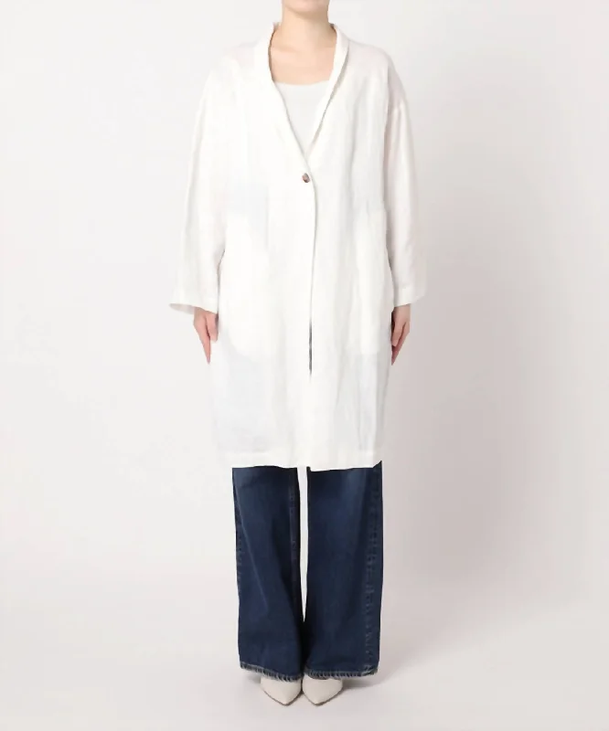 Trendy Women's Outfits for Casual Wear Women's Nicole Linen Coat In White