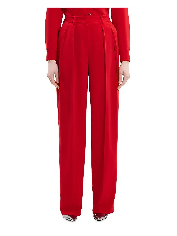 Women's Night-Out Outfit Womens Pleated High-Waist Trouser Pants