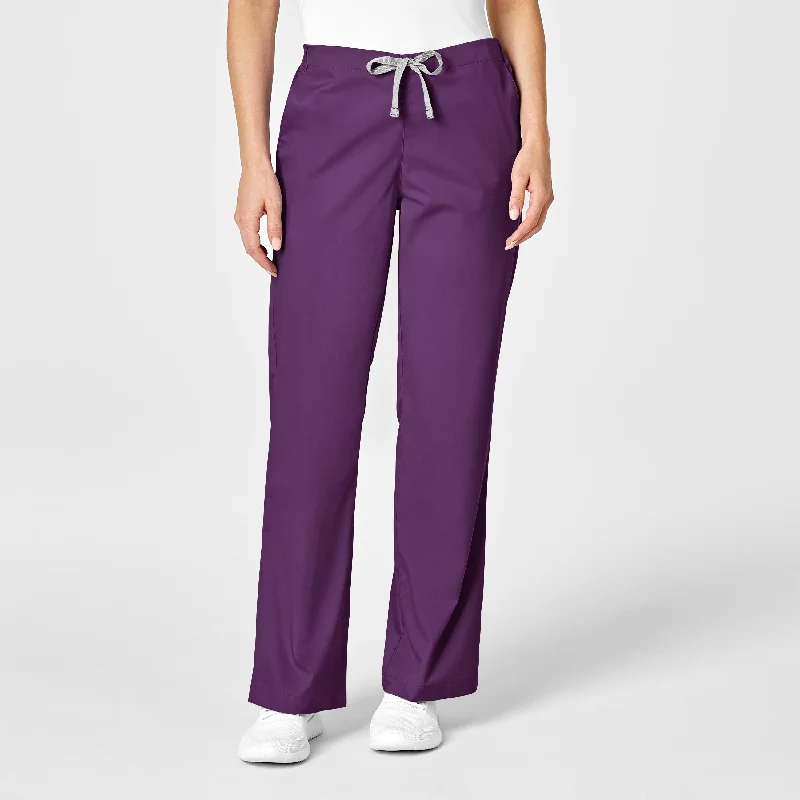 Women's Clothes WonderWORK Women's Flare Leg Scrub Pant - Eggplant