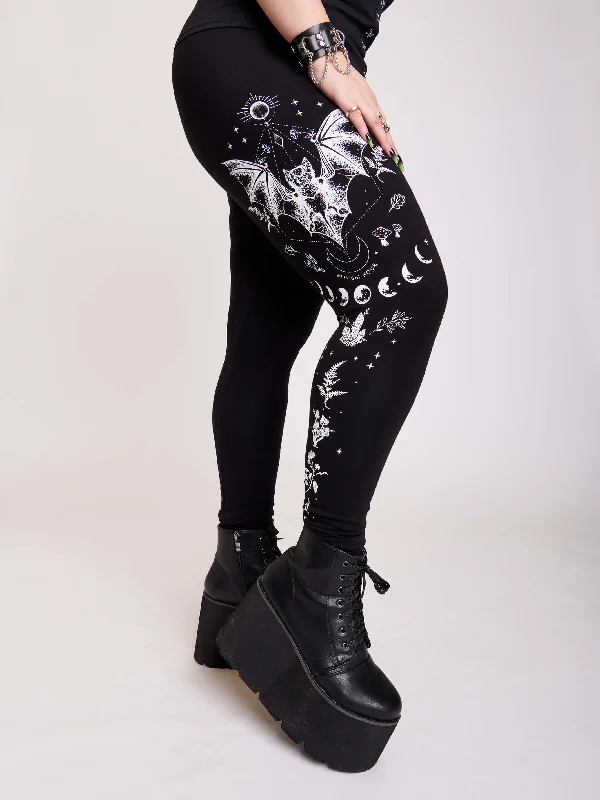 Women's Sports Apparel Bat Moon Phase Legging