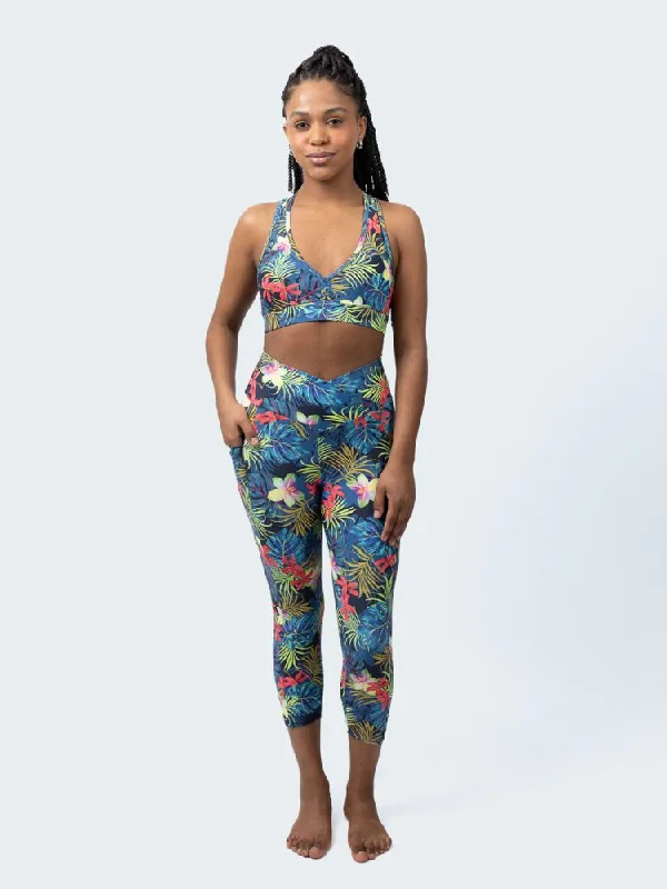 Women's Layered Outfit Capri Legging with Pockets - NAPALI
