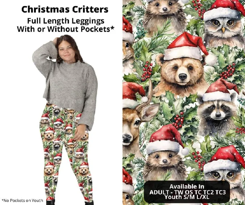 Women's Professional Garments Christmas Critters Full Length Leggings w/ Pockets