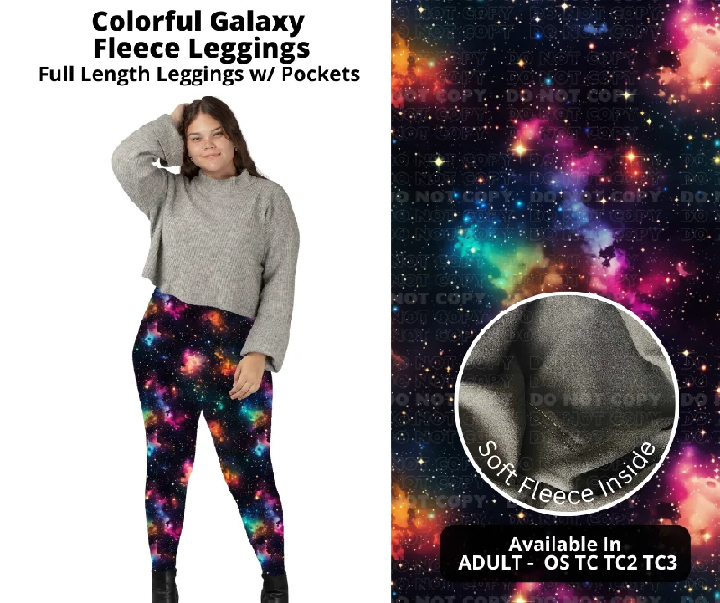 Women's Trendy Apparel Colorful Galaxy Fleece Leggings
