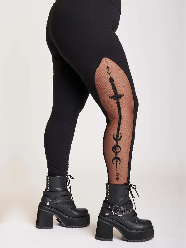Casual Garments For Women Embroidered Sword Legging