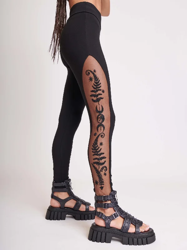 Women's Clothing Apparel Sets Fern Relics Embroidered Legging