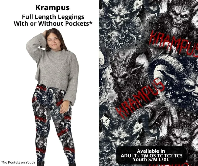 Women's Classic Attire Krampus Full Length Leggings w/ Pockets