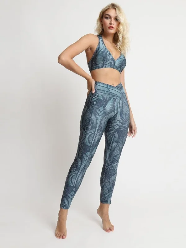 Women's Charming Outfit For Events Leggings with Pockets - GRAPHIC BLUE