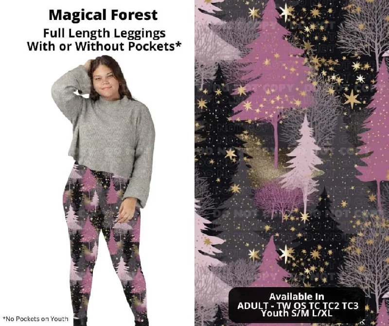 Modern Women's Outfit Magical Forest Full Length Leggings w/ Pockets