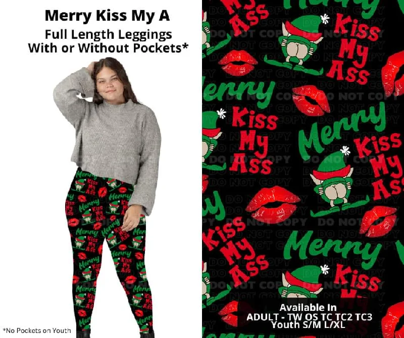 Affordable Luxury Women's Garments Merry Kiss My A Full Length Leggings w/ Pockets