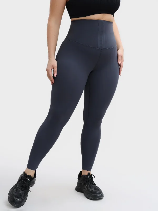 Women's Outfit Midsize High Waist Invisible Hook and Eye Croch Hip-Lift 9/10 Yoga Pants