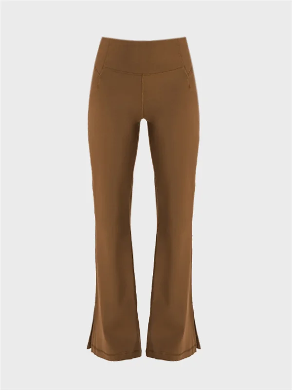 Women's Fashion Essentials Midsize Slim Flared Sports Pants with Side Split