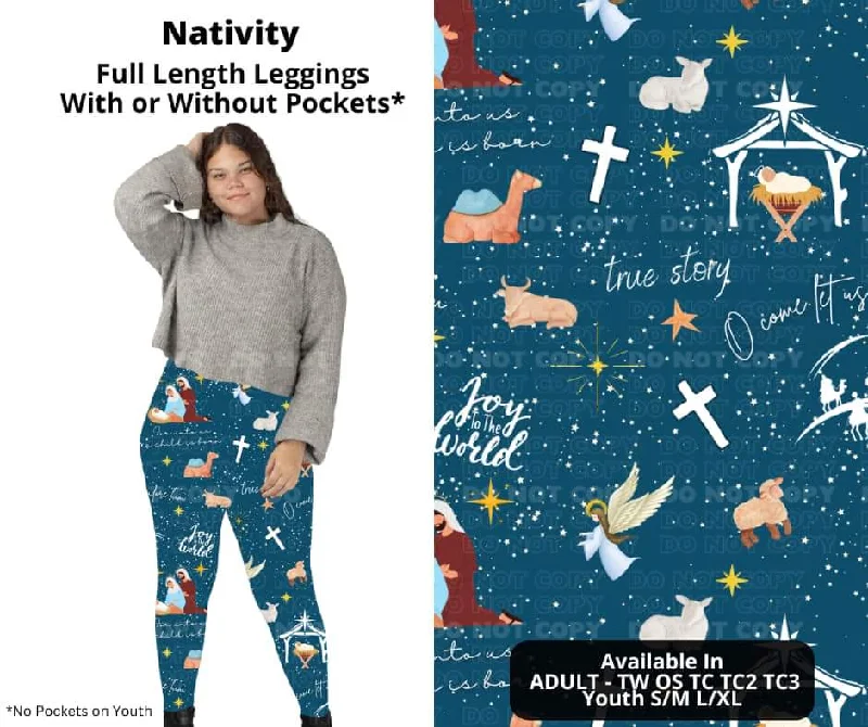 Women's Apparel Nativity Full Length Leggings w/ Pockets