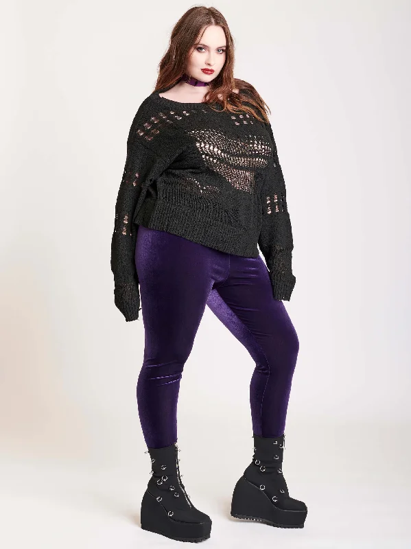 Women's Wedding Apparel Purple Velvet Legging