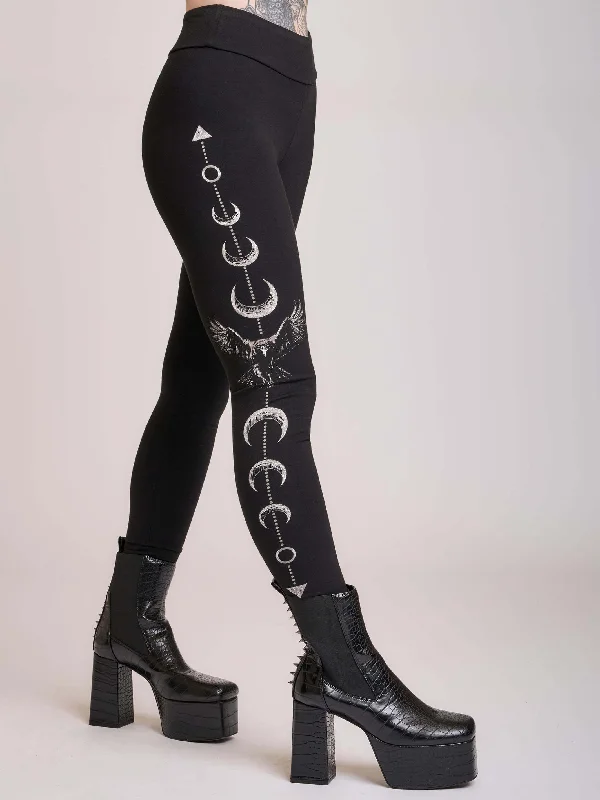 Charming Women's Garments Raven Moon Phase Legging