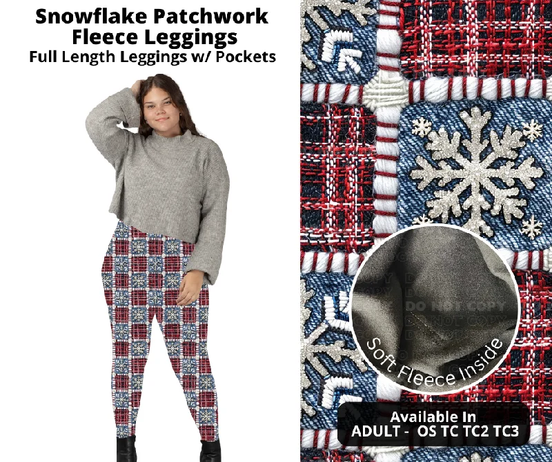 Women's Casual Apparel Snowflake Patchwork Fleece Leggings