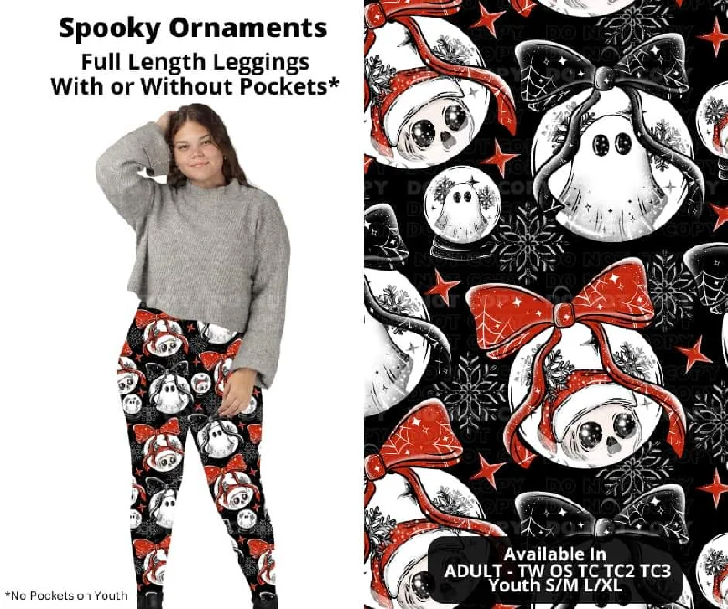 Women's Comfortable Garments Spooky Ornaments Full Length Leggings w/ Pockets