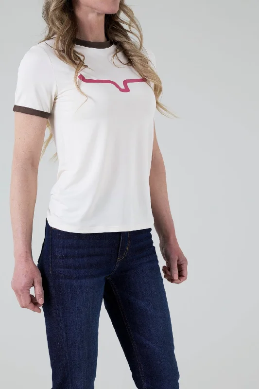 Casual Chic Kimes Ranch Womens Steadfast Ringer Tee Natural Poly/Spandex S/S T-Shirt Casual Chic Kimes Ranch Womens Steadfast Ringer Tee Natural Poly/Spandex S/S T-Shirt