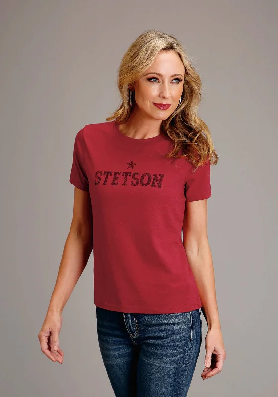 Casual and Comfortable Outfits Stetson Womens Star Screenprint Red Cotton Blend S/S T-Shirt Casual and Comfortable Outfits Stetson Womens Star Screenprint Red Cotton Blend S/S T-Shirt