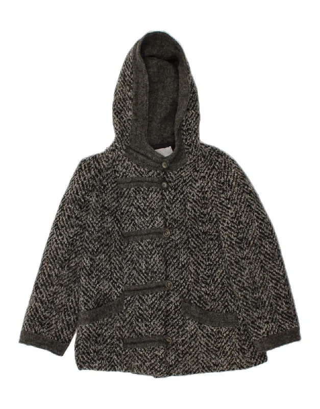 Vintage-Inspired Women's Clothes VINTAGE Womens Hooded Overcoat UK 16 Large Grey Flecked Vintage-Inspired Women's Clothes VINTAGE Womens Hooded Overcoat UK 16 Large Grey Flecked
