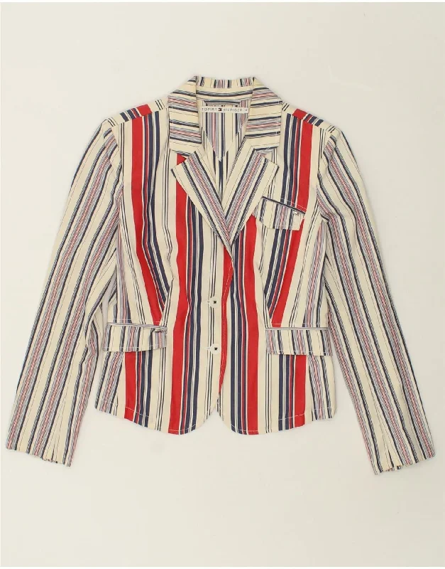 Women's Holiday Clothes TOMMY HILFIGER Womens Crop 2 Button Blazer Jacket US 6 Medium Beige Women's Holiday Clothes TOMMY HILFIGER Womens Crop 2 Button Blazer Jacket US 6 Medium Beige